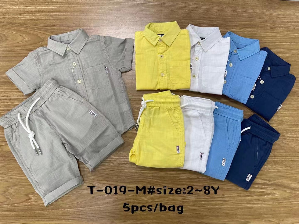 縮圖：New children's suit 2Y-8Y cotton short-sleeved shirt
