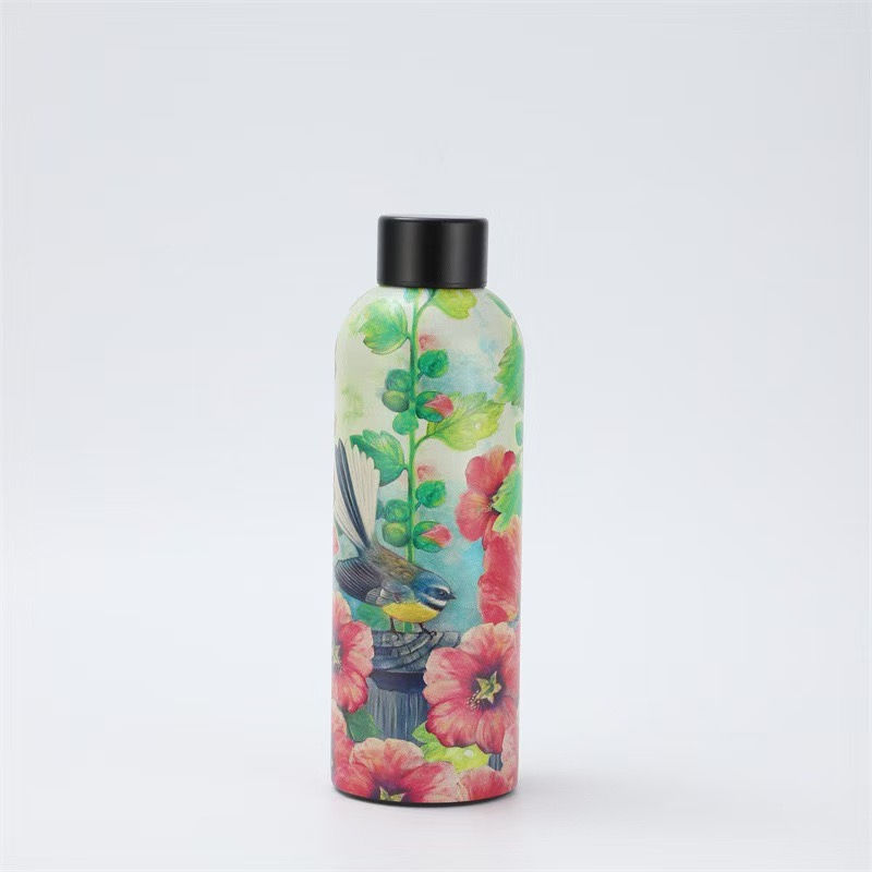 Thumbnail: New outdoor sports stainless steel rubber paint small mouth bottle thermos cup 
