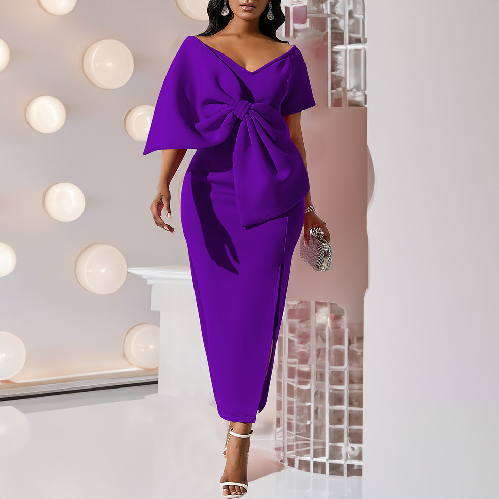 Thumbnail: Bow tie ladies long gown 