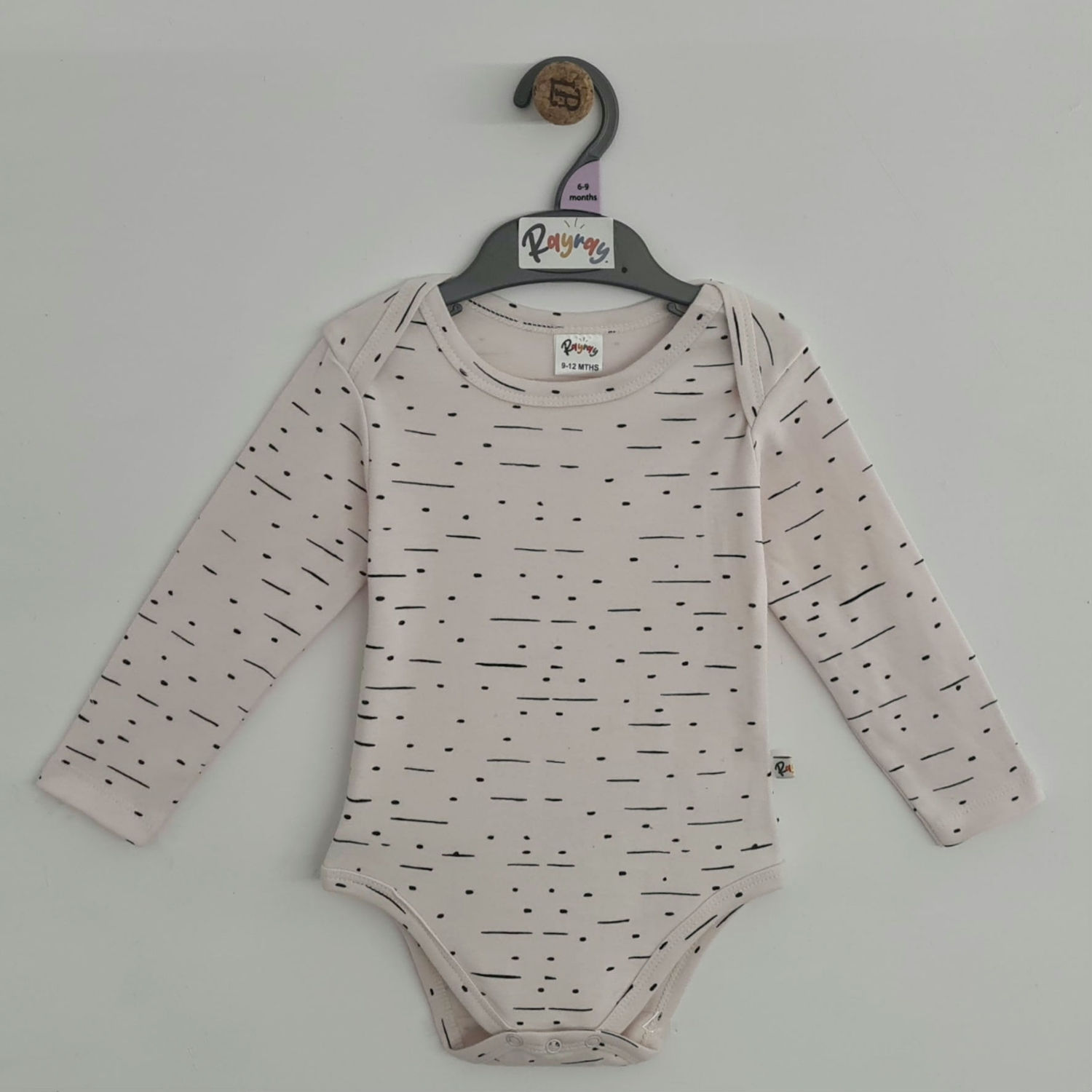 Organic Cotton Seashell Peach Dash Full Sleeve Bodysuit