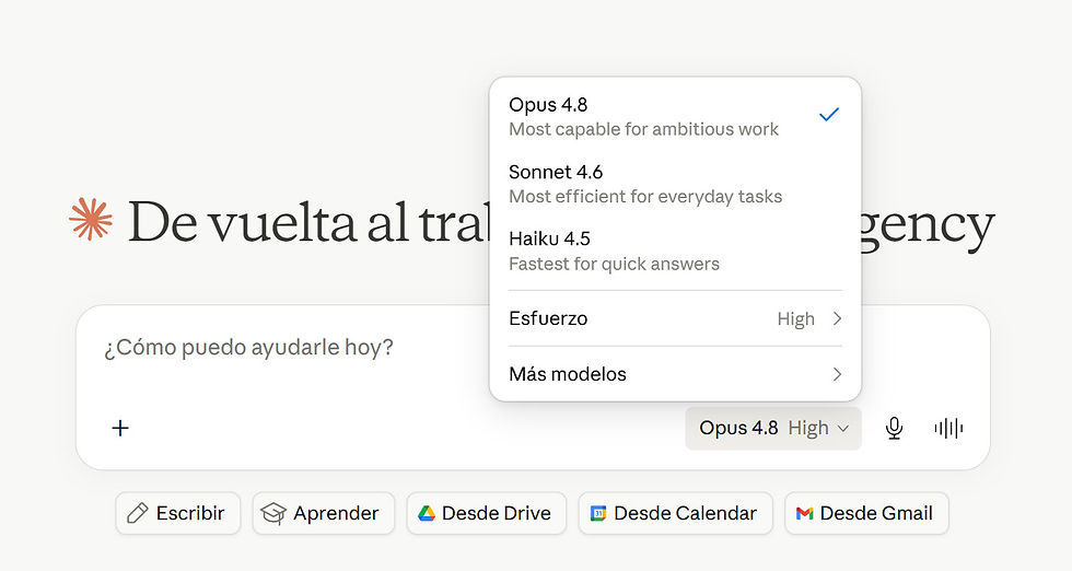 Opus 4.8 ya está disponible en cuentas de pago