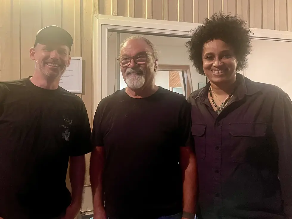Engineer Jan Muths and Producer Jim Bonnefond with Zee Gachette of Z-STAR at Mix Artist Studio, Mullumbimby