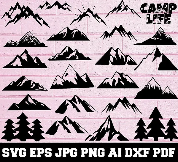 Mountain Svg Mountain Silhouette Svg Perfect Clipart