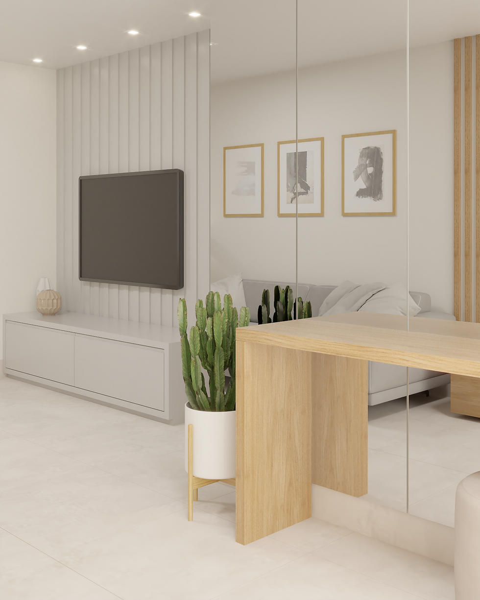 Sala e cozinha integrada