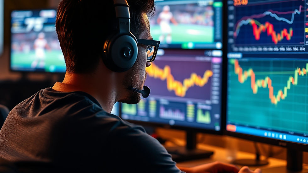 sport fan in front of multiple screens watching sports and trading graphs.jpg