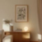 Figurative contour line drawing in ink mockup