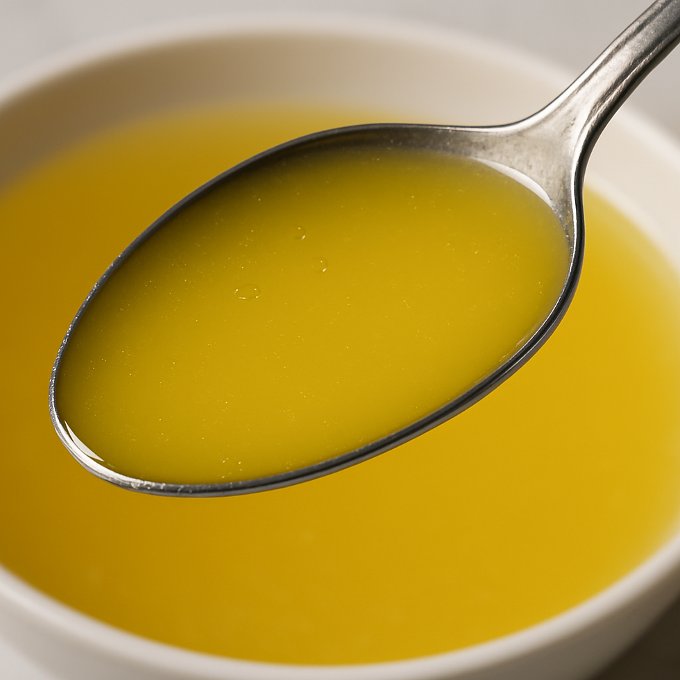 Close-up view showcasing the richness of buffalo ghee in a bowl.