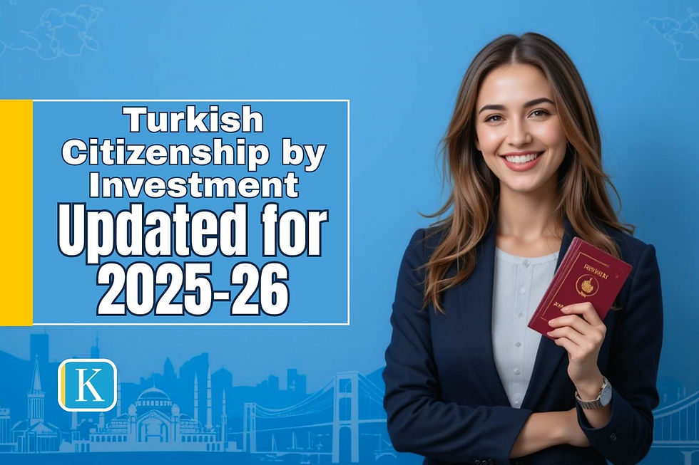 Smiling woman holding a Turkish passport against a blue backdrop. Text: Turkish Citizenship by Investment updated for 2025-26.
Explore the updated Turkish Citizenship by Investment for 2025-26. Discover benefits, requirements, and expert legal guidance to secure your future.