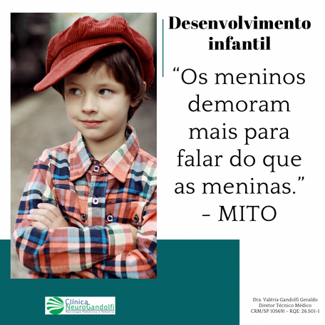 Os meninos NÃO demoram mais para falar do que as meninas.