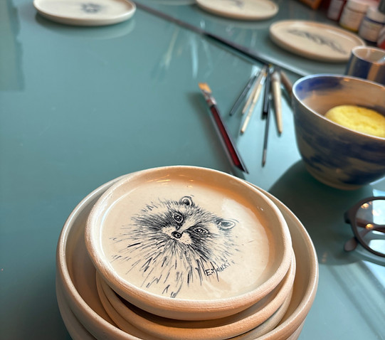 assiette illustrée raton laveur