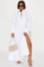 Fashion Nova Eleanor oversized shirt maxi dress
