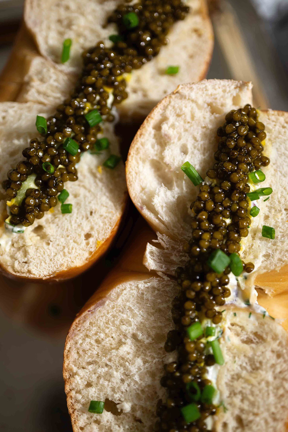 Elevate Your Breakfast Bagel with Petrossian's Chic Cream Cheese and Caviar Sandwich