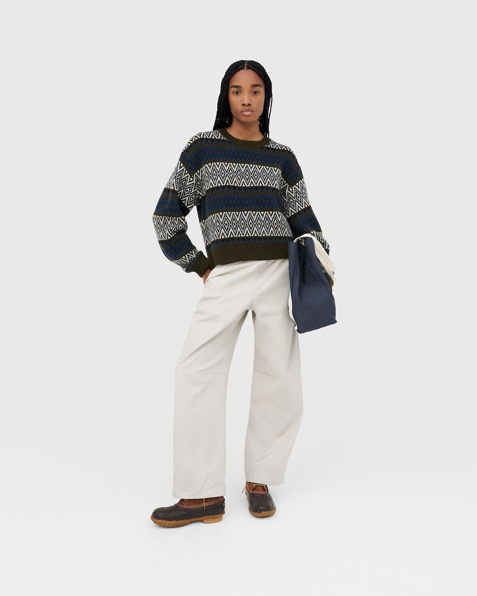 Uniqlo x JW Anderson knit jumper and barrel trousers