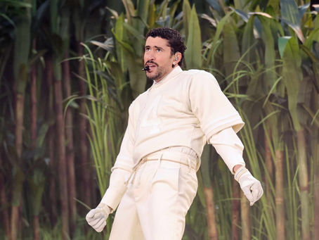 Bad Bunny at the Super Bowl wearing cord belt