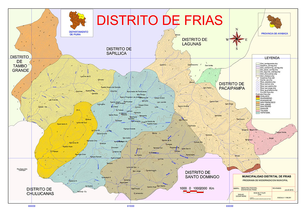 Mapa del distrito de Frias