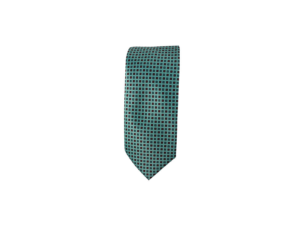 Thumbnail: Flower squares 100% silk tie