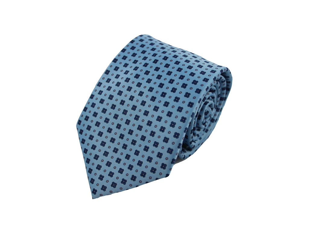 Classic flowers with dots 100% silk tie