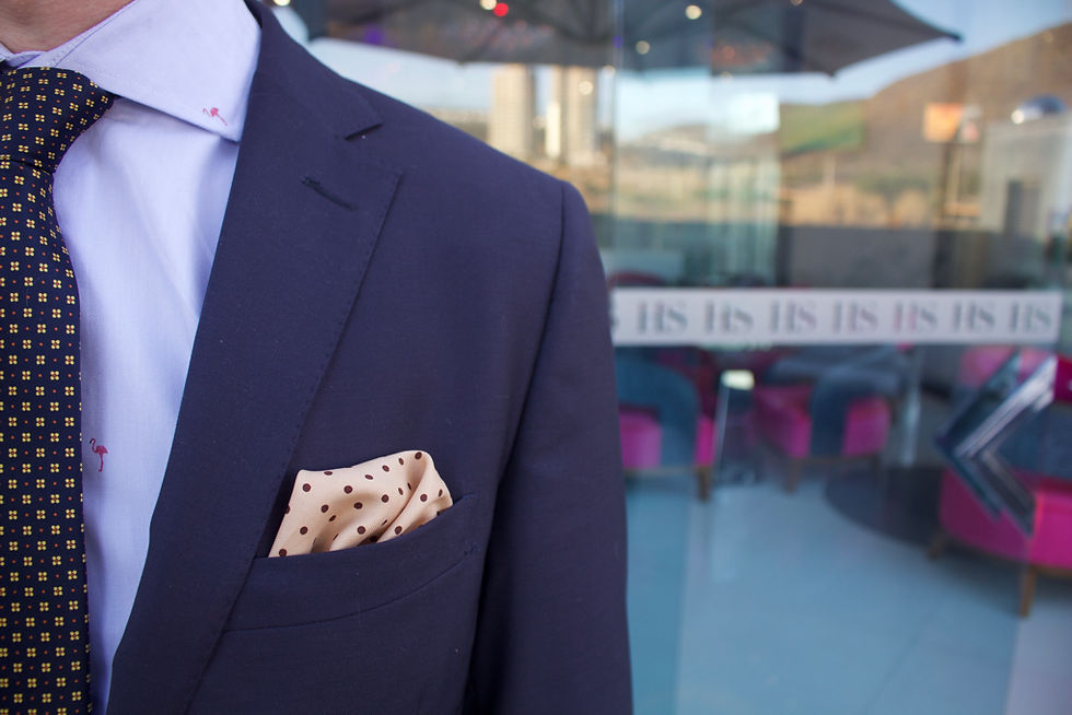 Thumbnail: Brown polka dots - 100% Silk