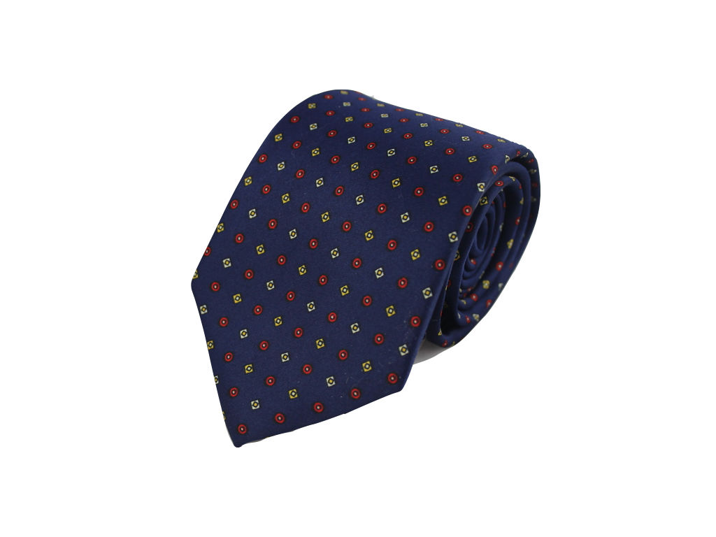 Squares and circles 100% silk tie