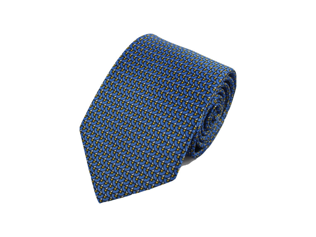 Geometric patterns 100% silk tie