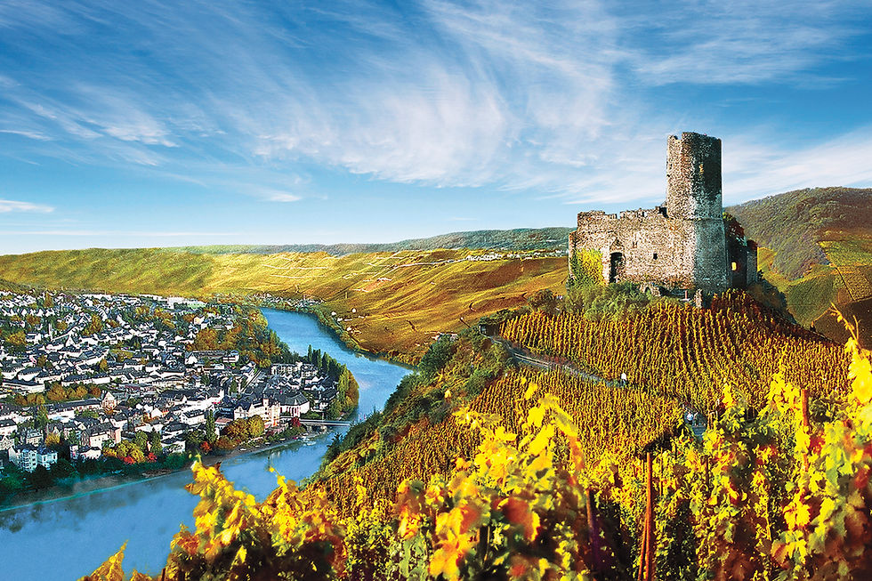 Beautiful view of the Rhine River in autumn.