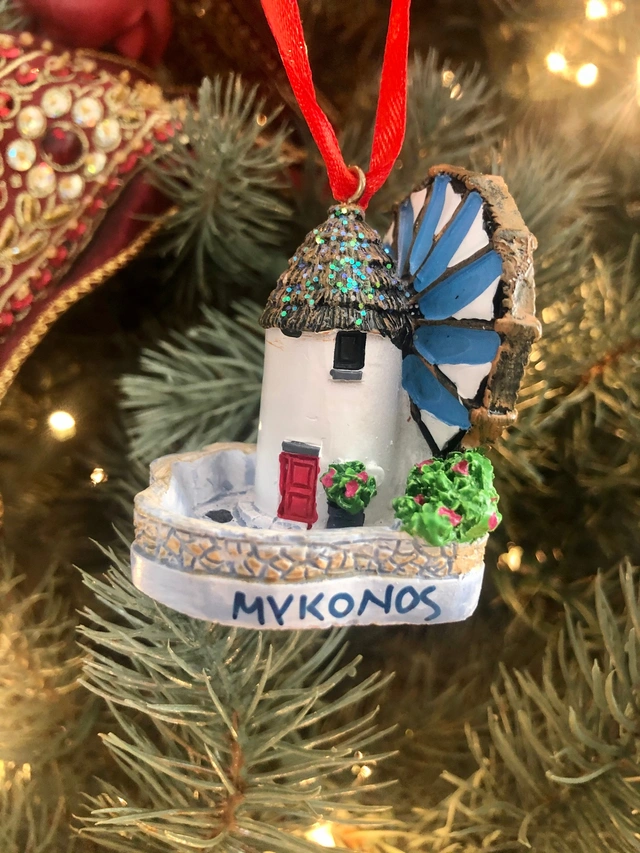 Christmas tree ornament from Mykonos, Greece