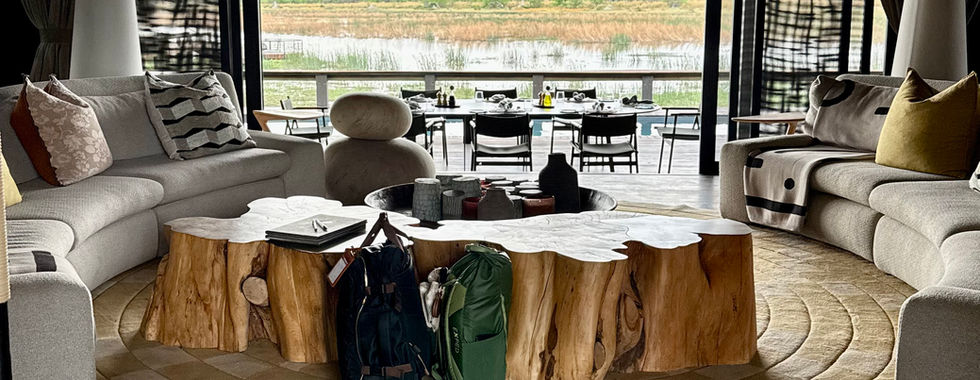 Beautiful common area at Daunara Safari Camp in the Okavango Delta, Botswana