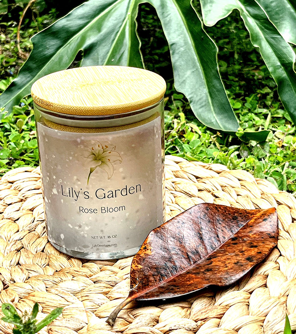 Thumbnail: Lily’s Garden: Gel infused Rose Bloom Candle 14oz