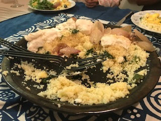 Butter "Poached" Halibut with Carrot Sauce, Herbed Couscous