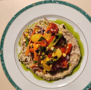 Warm Rainbow Dipping Salad