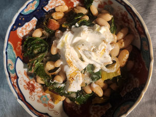 Rainbow Chard and Cannellini Beans "Borani" Style