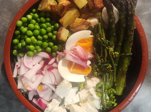 Spring Vegetable Dinner Salad with Sumac Vinaigrette