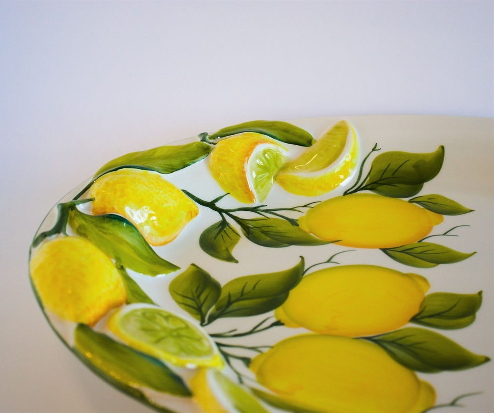 Miniatura: Vassoio grande ovale limoni