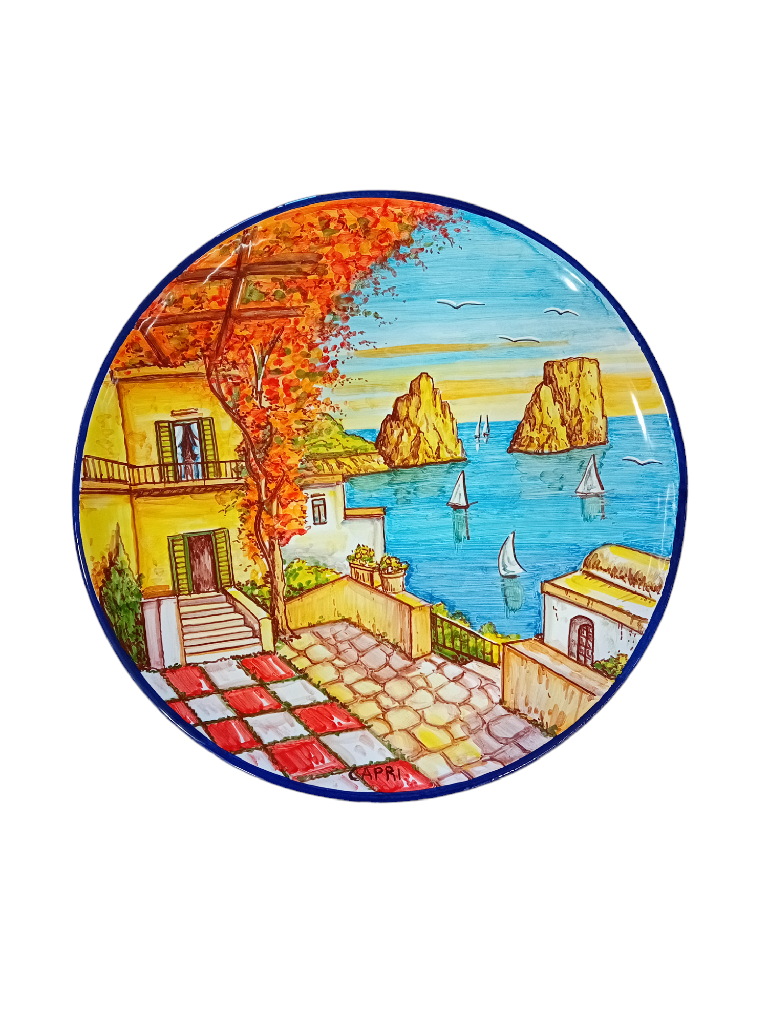 Wall plate with view of Capri