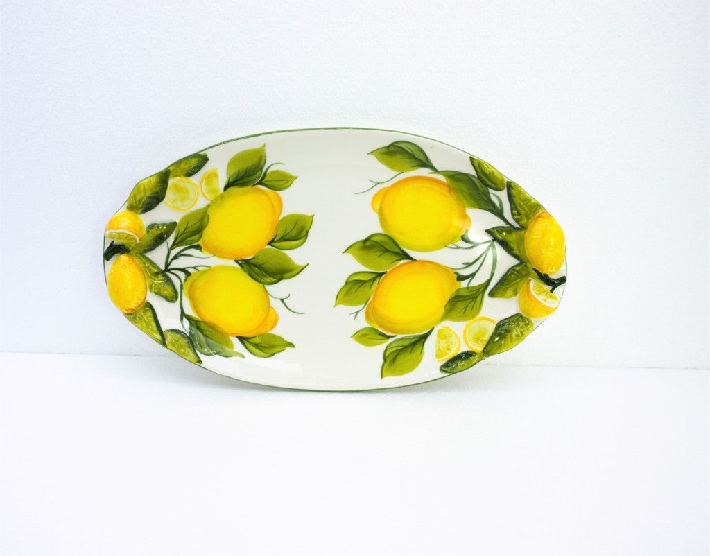 Relief oval lemon tray