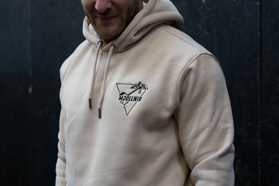 Miniature : Hoodie beige brodé Mjollnir 
