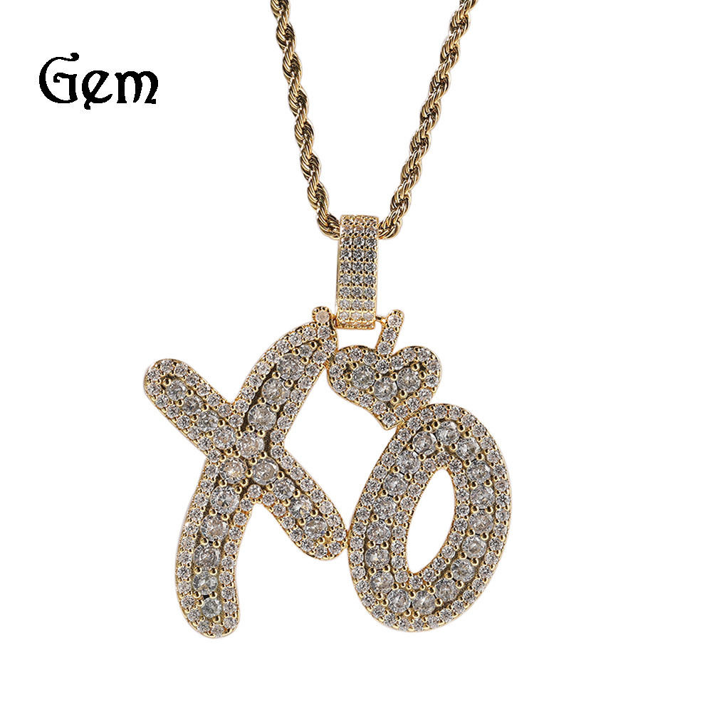 Hip-Hop Ancient Cute New Heart Xo Letter Pendant for Men and Women Personalized
