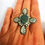 Thumbnail: Four Leaf Sterling Silver & Chrysphorase Gemstone Ring