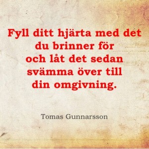 Fyll ditt hjärta med det du brinner för