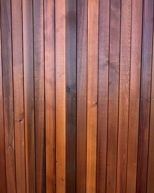 Cedar privacy wall.