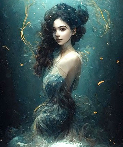 mermaid in frothy dress