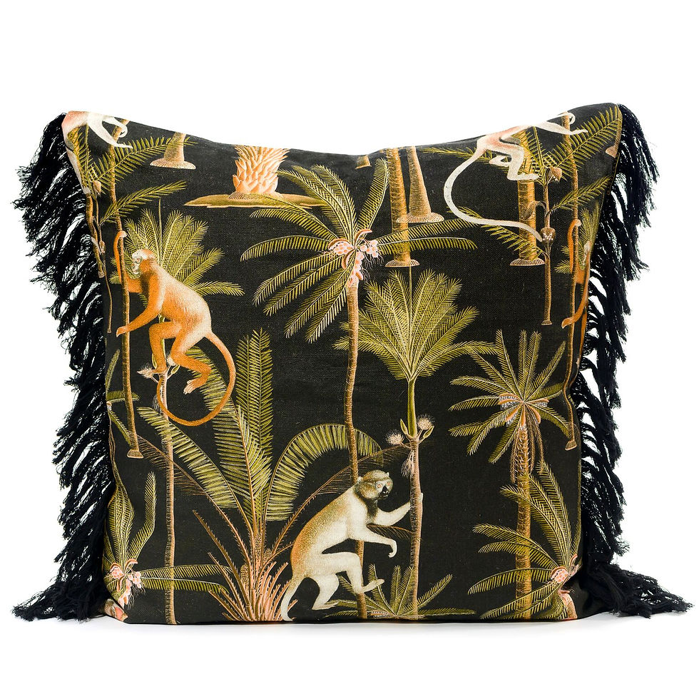 Mind the Gap Barbados Anthracite Linen Cushion