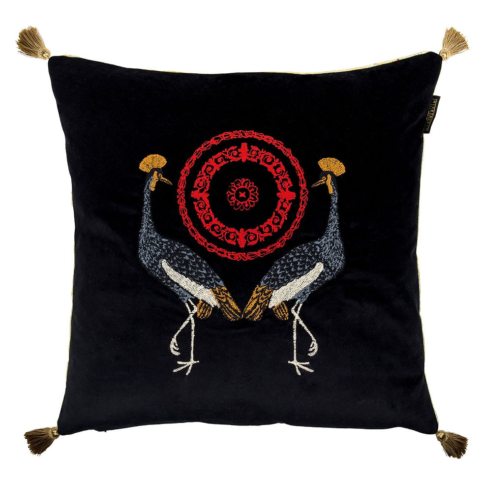 Mind the Gap Birds of the Garden Velvet Cushion - Front