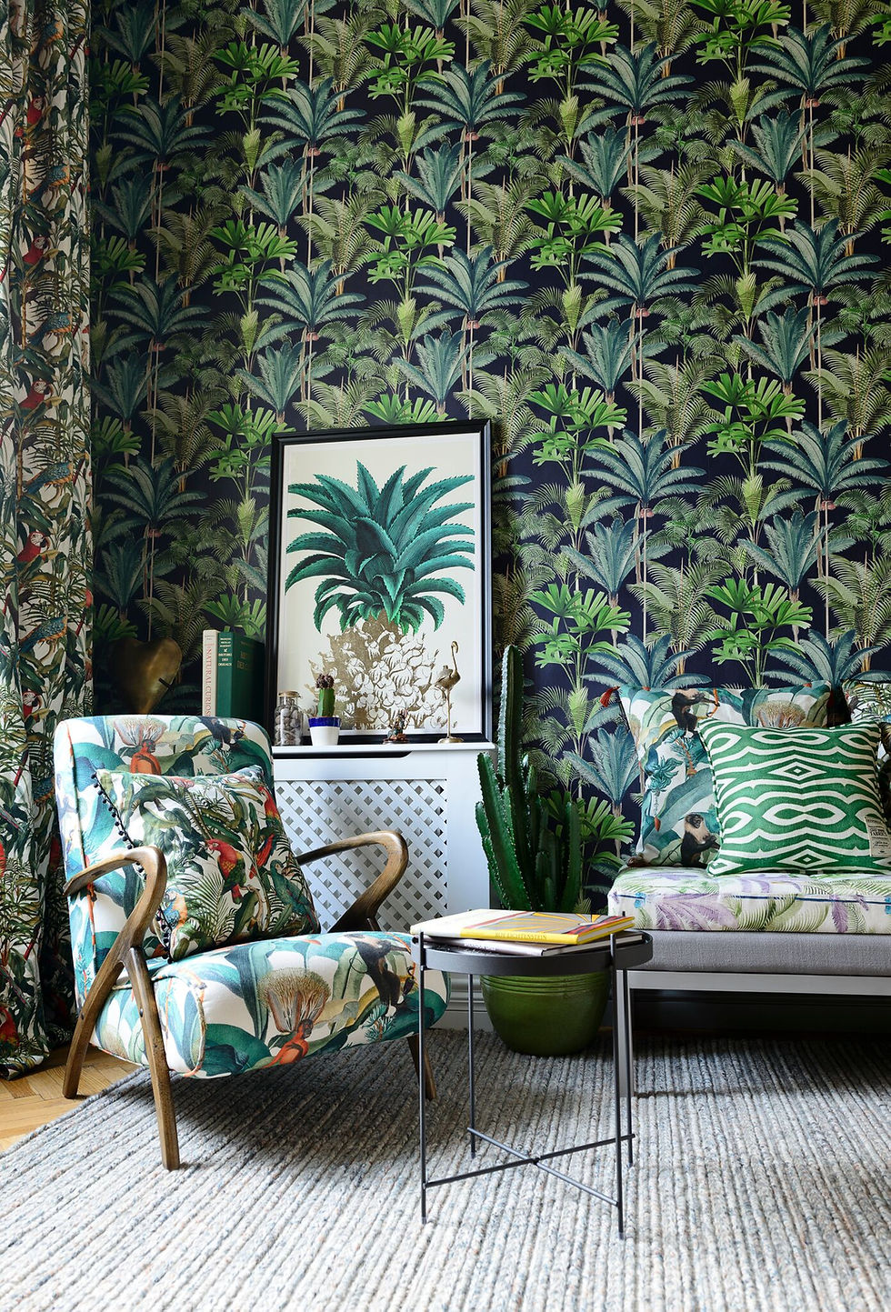 Mind the Gap Parrots of Brazil Linen Cushion