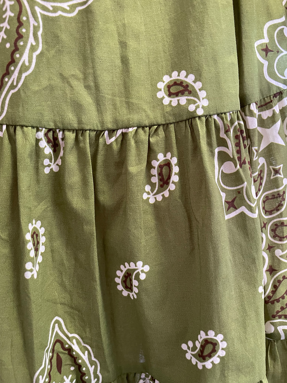 Miniatura: Abito Lumina fantasia bandana 100% cotone verde 