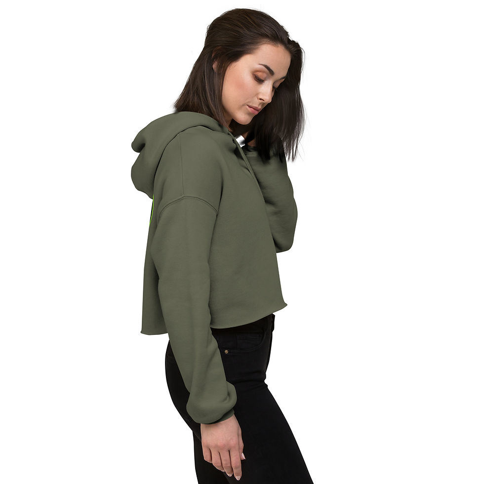 Thumbnail: C.O.B.R.A. RACING ARMY Crop Top Hoodie (Green Logo)