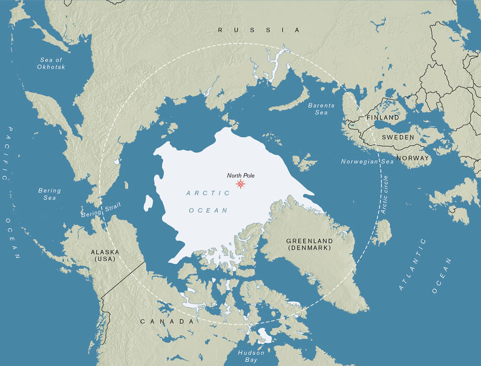 a top-down view of the Arctic