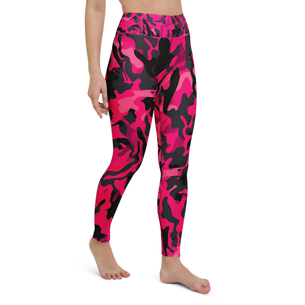 Thumbnail: Candy Pink Camouflage Yoga Leggings