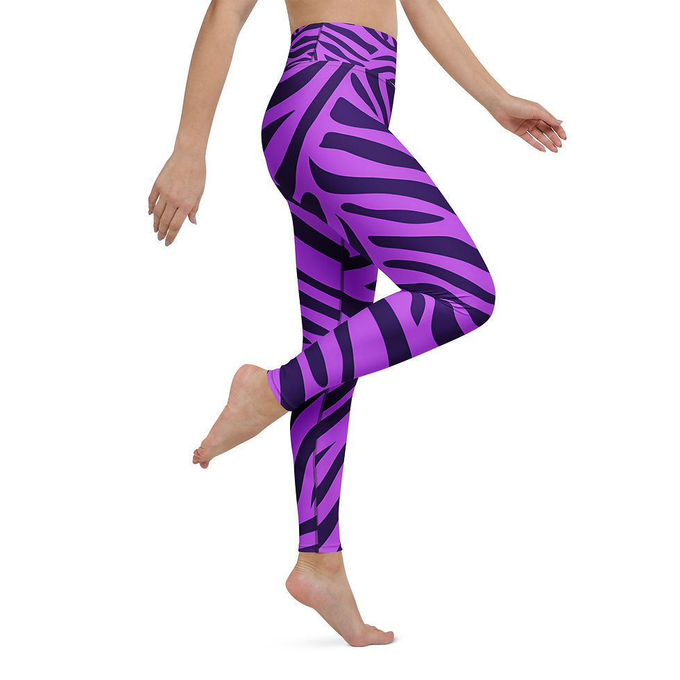Thumbnail: Purple Zebra Stripes Yoga Leggings