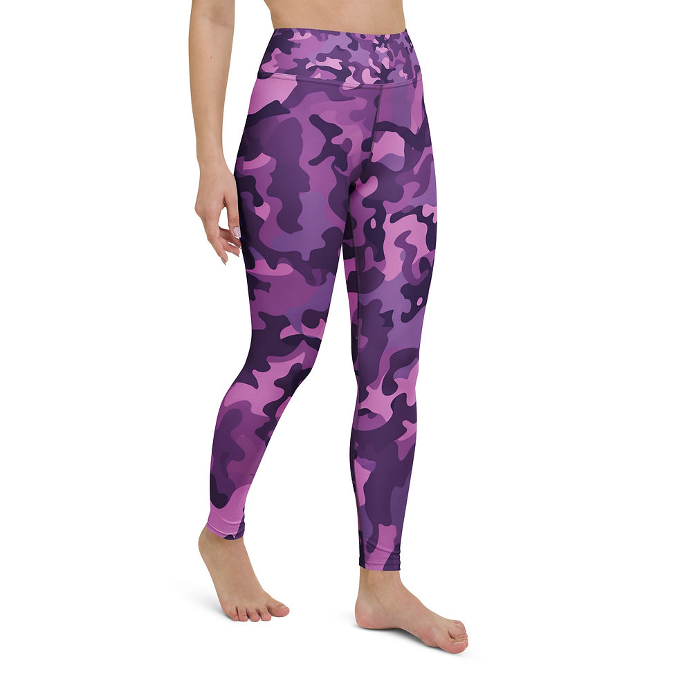 Thumbnail: Dark Violet Camouflage Yoga Leggings